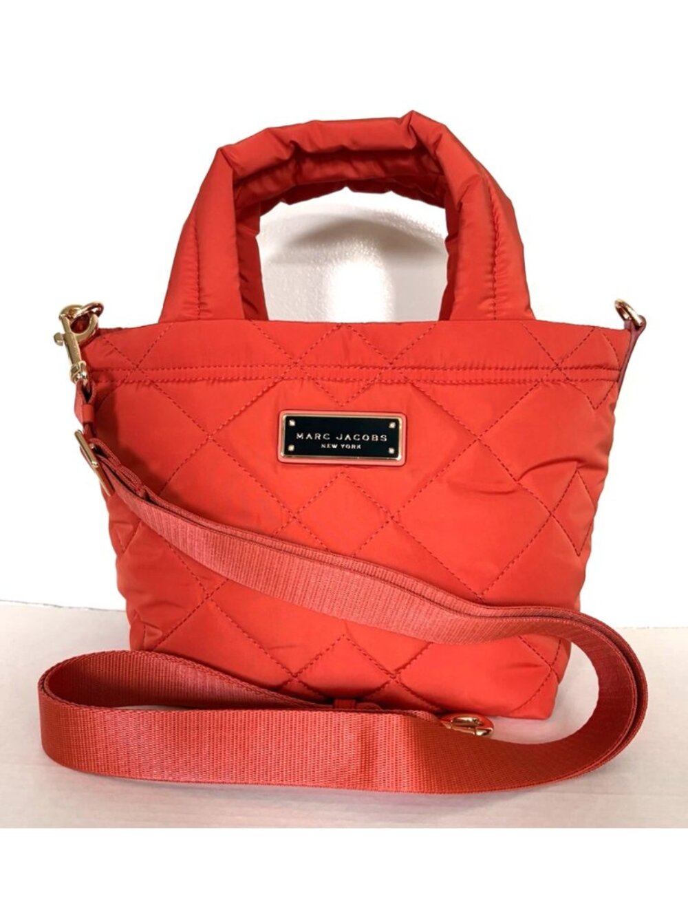 New Marc Jacobs New Marc Jacobs Small Tote Quilted Nylon Sunset